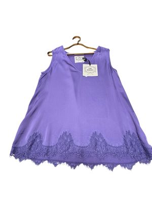 Canotta spalla larga Pink Memories con pizzo francese 