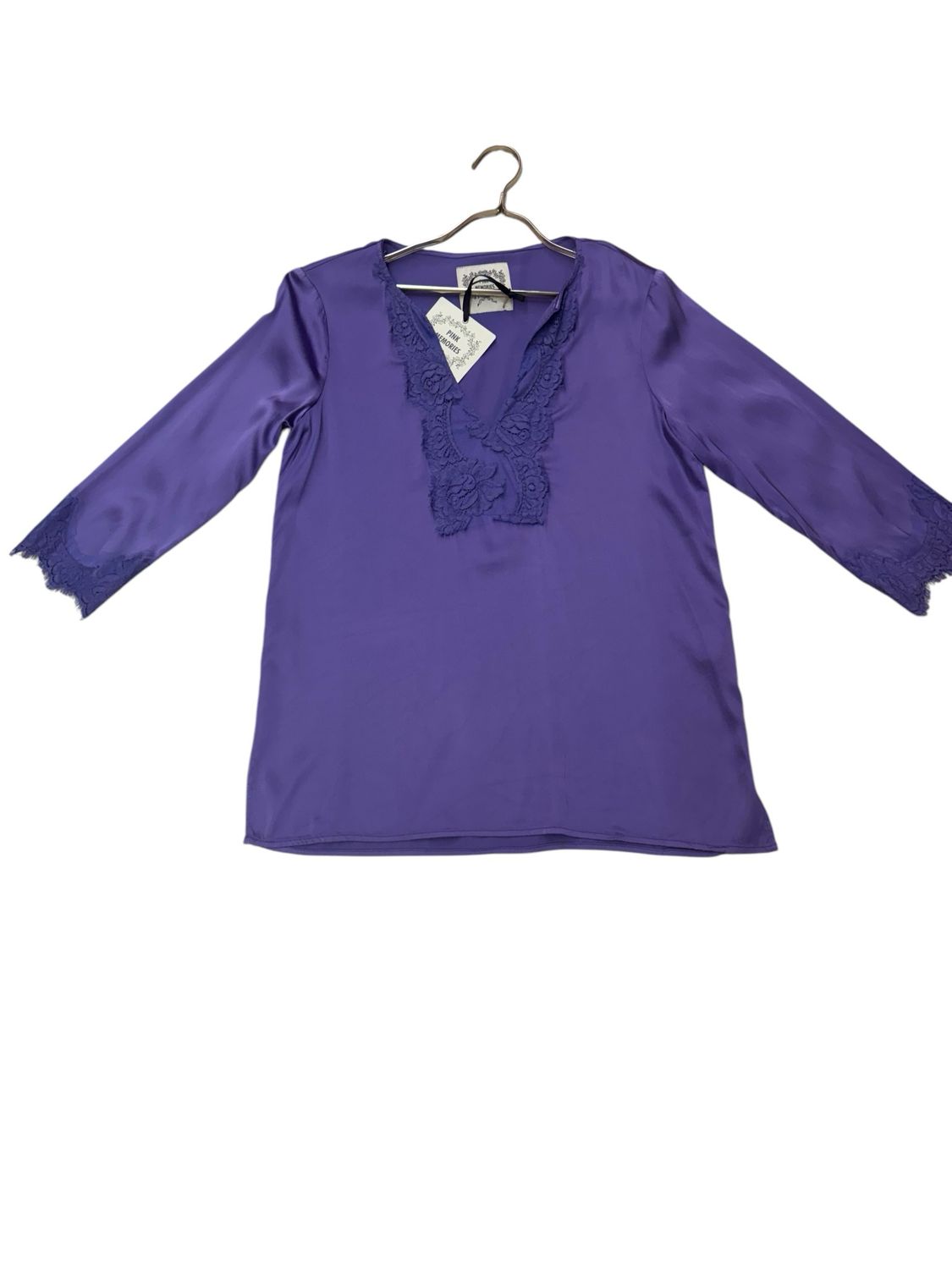 Camicia Pink Memories con pizzo francese