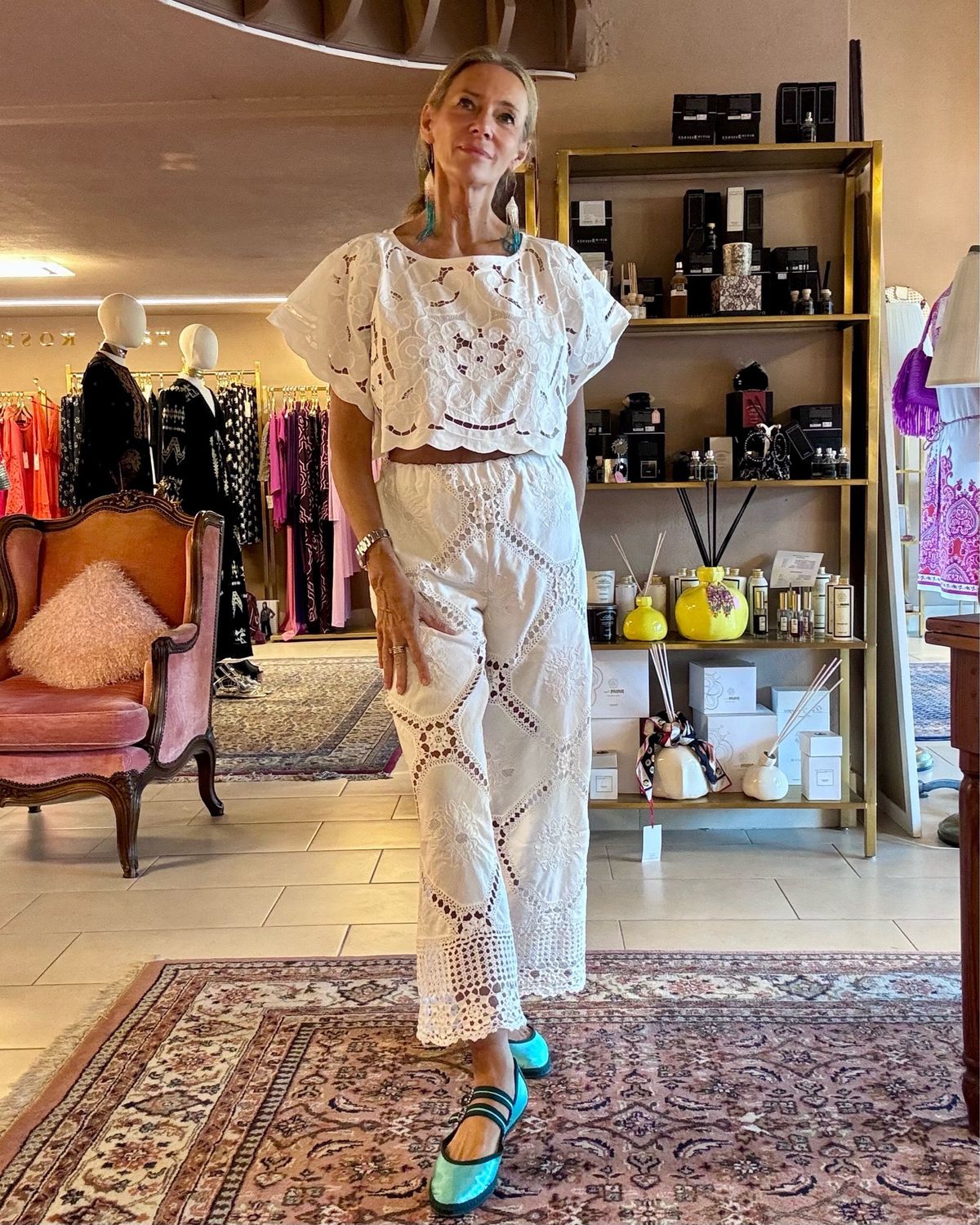 Top in pizzo vintage tg. Unica