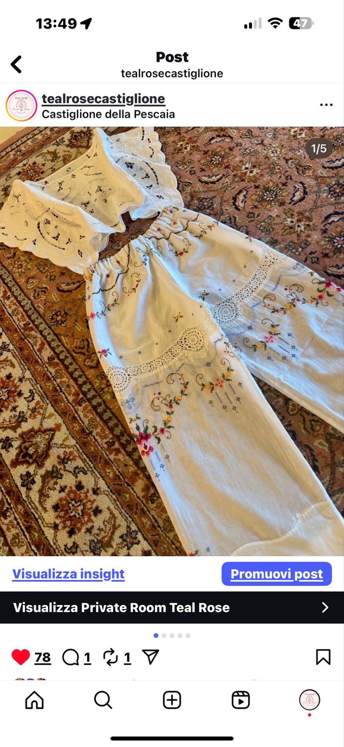 Pantaloni vintage punto croce tg. M