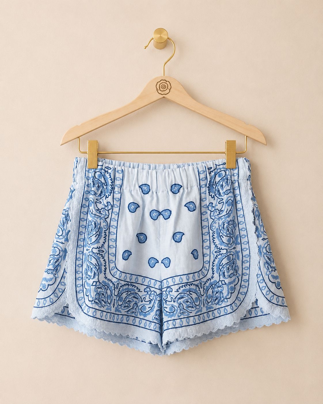 Shorts bandana azzurro