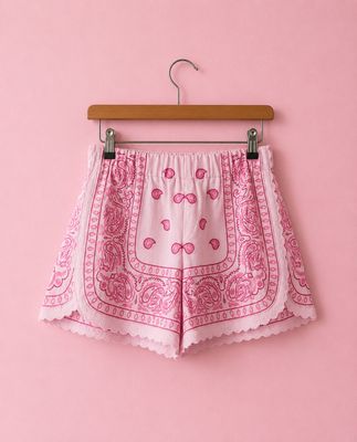 Shorts bandana rosa 