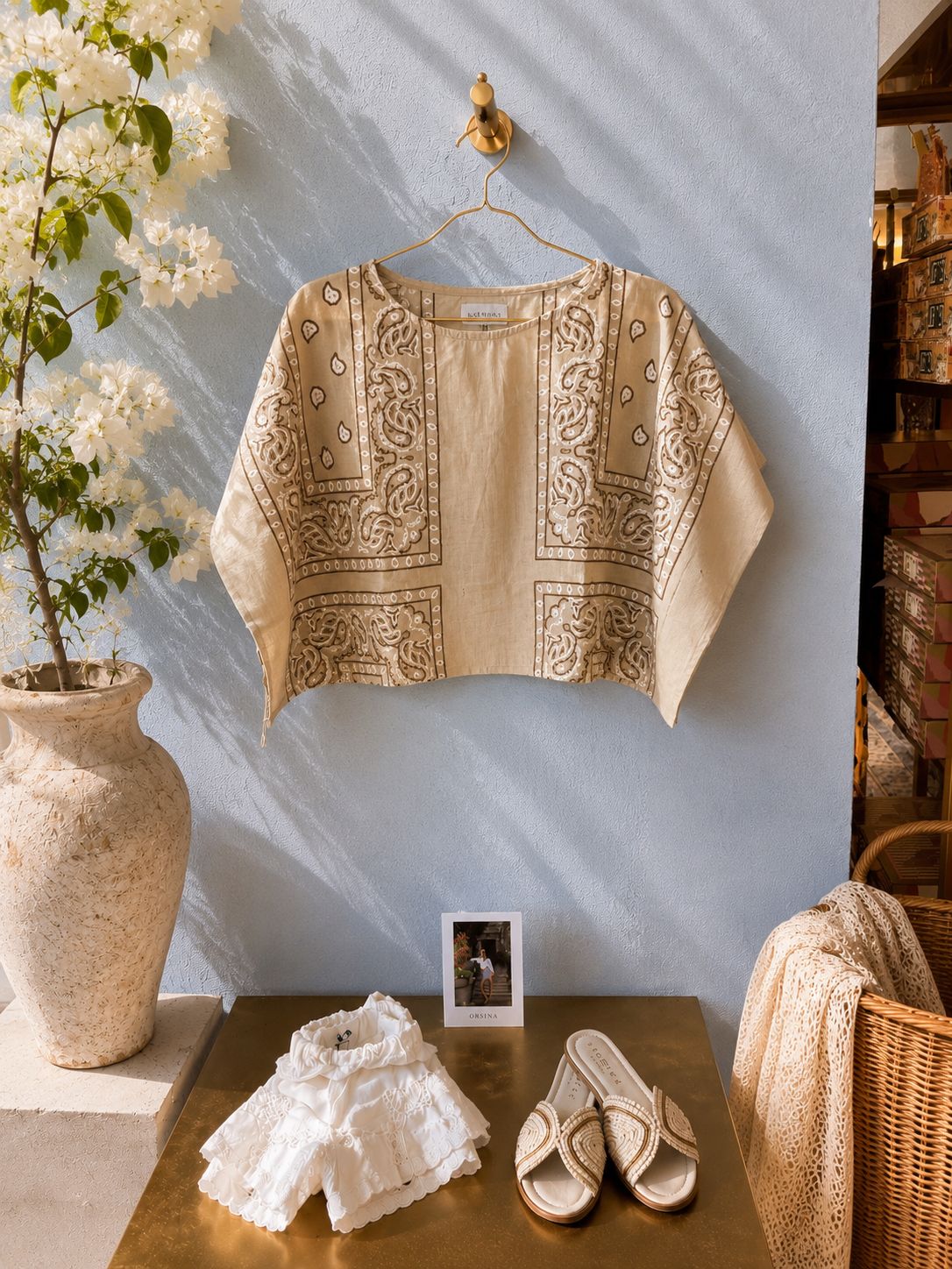 Top bandana beige 
