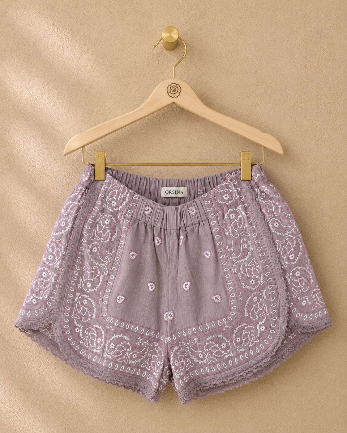 Shorts bandana lavanda 