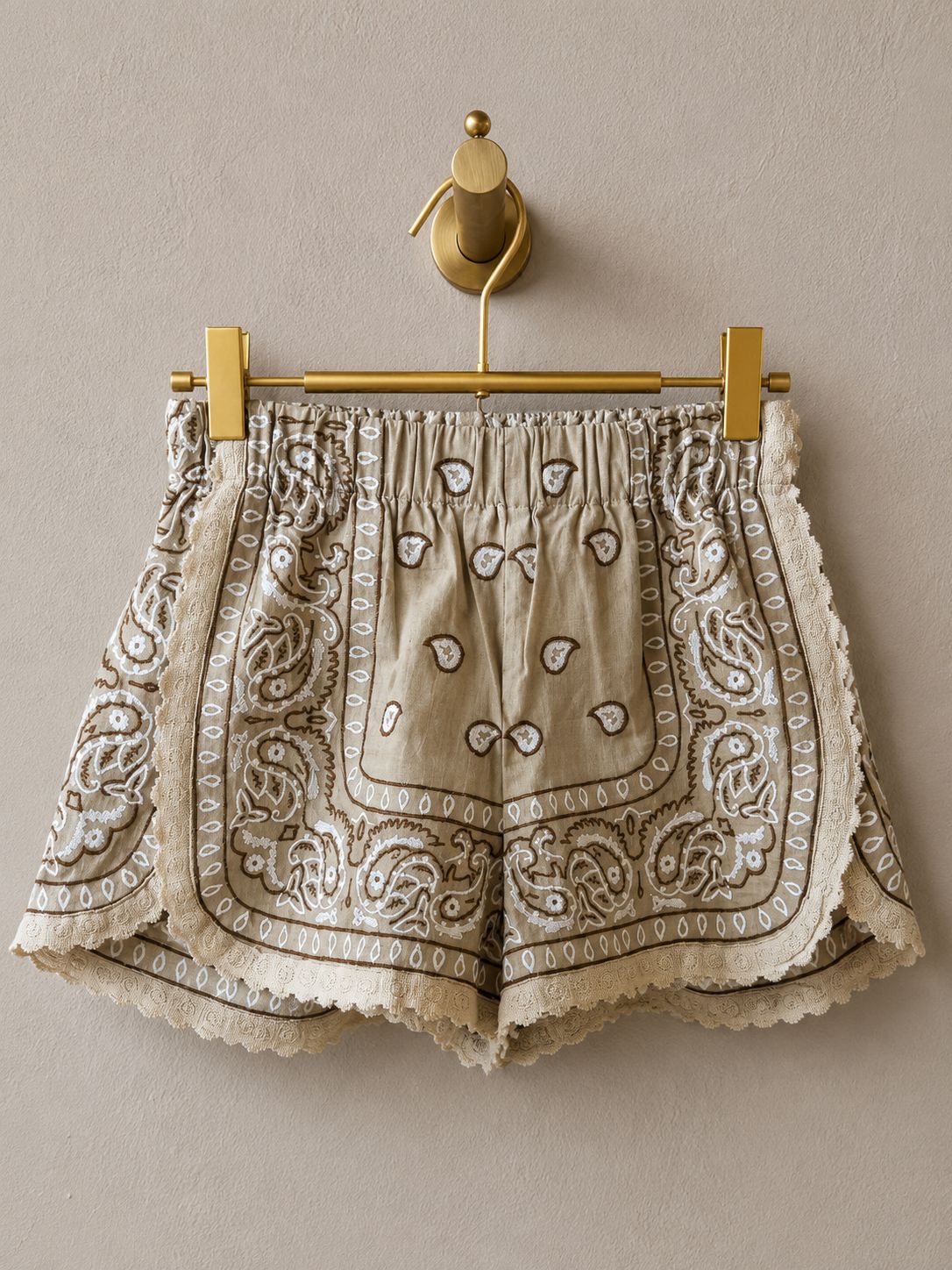 Shorts bandana beige 