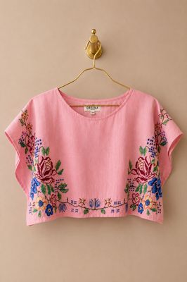 Top fiori colore rosa 
