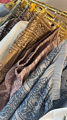 Pantaloni bandana ricamati azzurro  • Orsina 