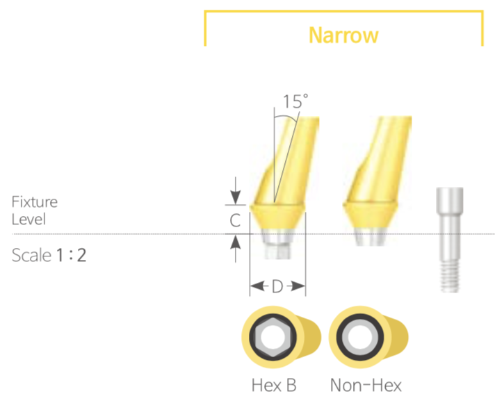 Bont Angulat Cimentabil Narrow HEX [Angled Abutment]