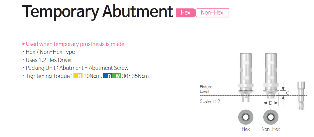 Temporary abutment Narrow | Narrow Temporary Abutment [VAT]