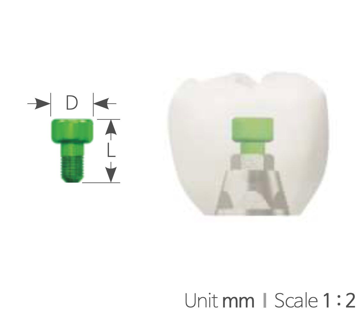 Surub Multiunit NO-CEMENT Zirconiu | Cylinder Screw Multiunit Direct to Implant