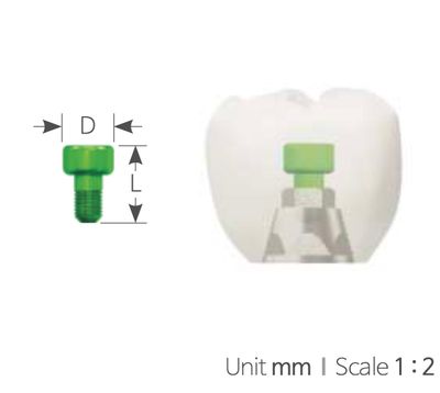 Surub Multiunit NO-CEMENT Zirconiu | Cylinder Screw Multiunit Direct to Implant