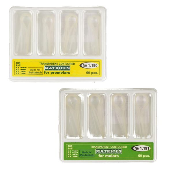Set matrice transparente conturate pentru molari - premolari | 60 buc