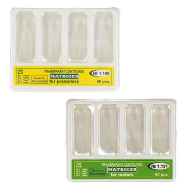 Set matrice transparente conturate pentru molari - premolari | 60 buc