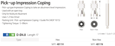 Transfer Lingură Deschisă pentru Multiunit | Multiunit Pick-up Impression Coping [VAT]