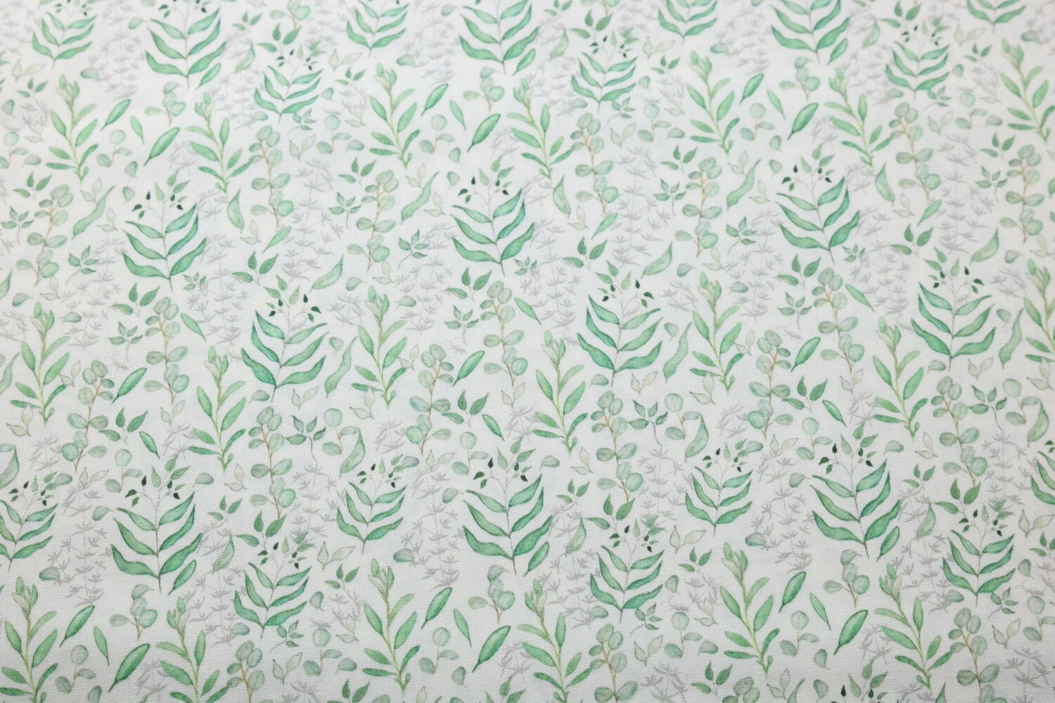 Baumwolle &quot;Eukalyptus&quot;, acufactum, grün, weiß