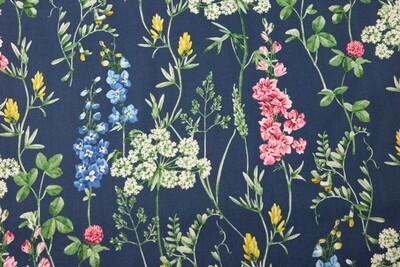 Baumwolle, &quot;Wiesenblumen&quot;, Timeless, dunkelbau