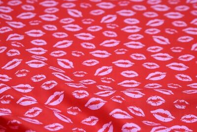Baumwolle &quot;Kiss&quot;, rot, rosa