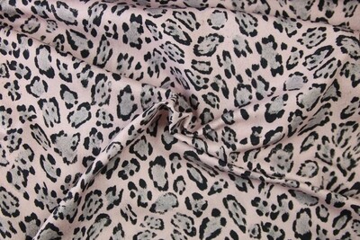 Baumwolle mit Elasthan &quot;Wild&quot;, rosa, grau, schwarz