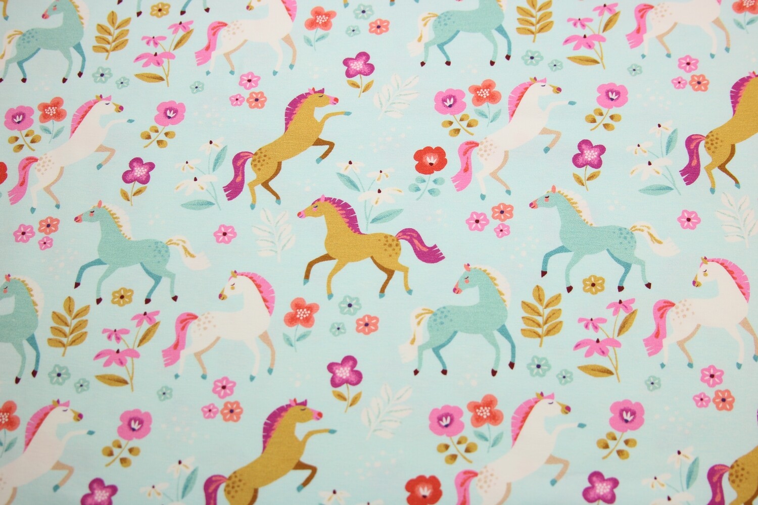 Baumwolljersey &quot;Pretty Pony&quot;, mint