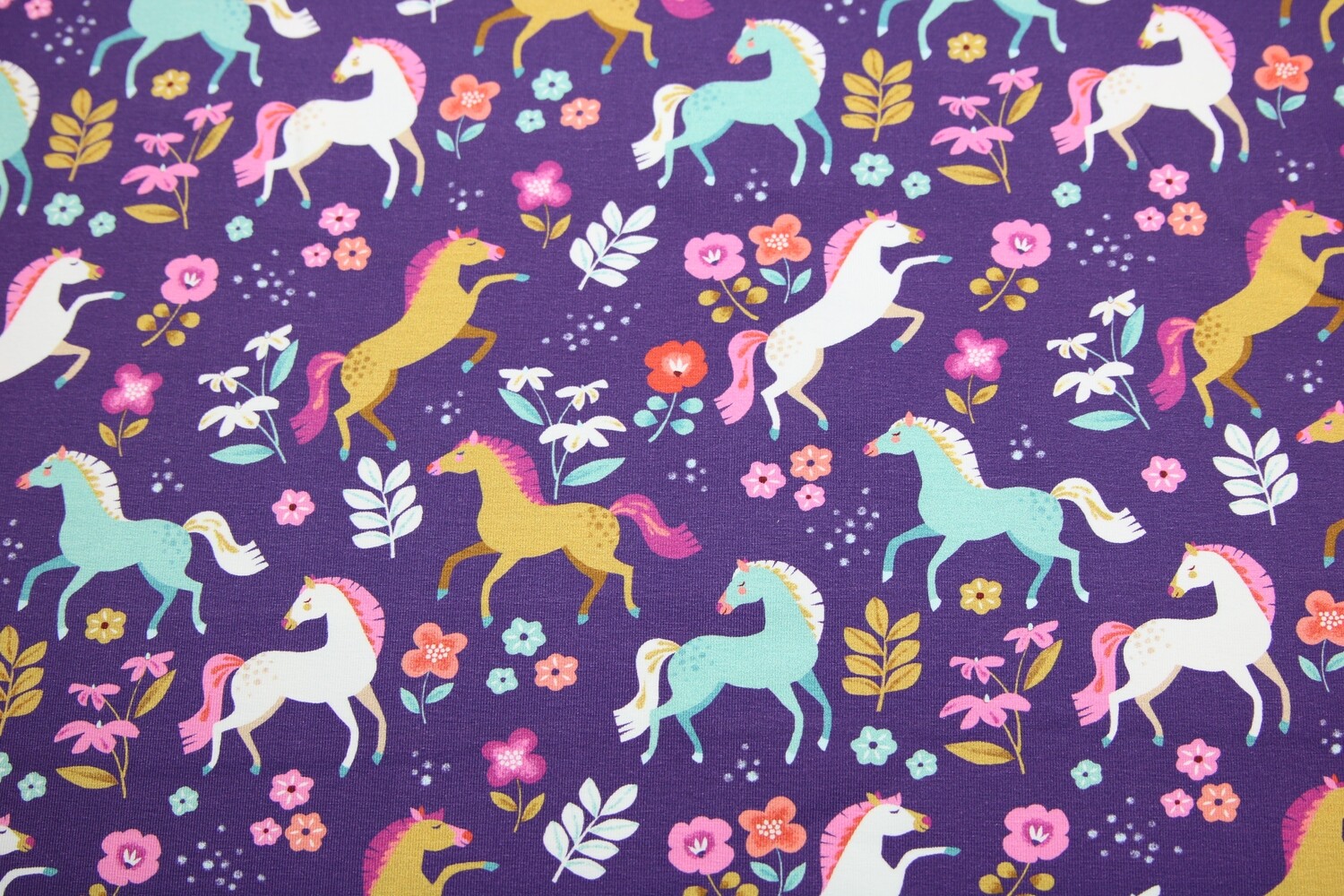 Baumwolljersey &quot;Pretty Pony&quot;, lila