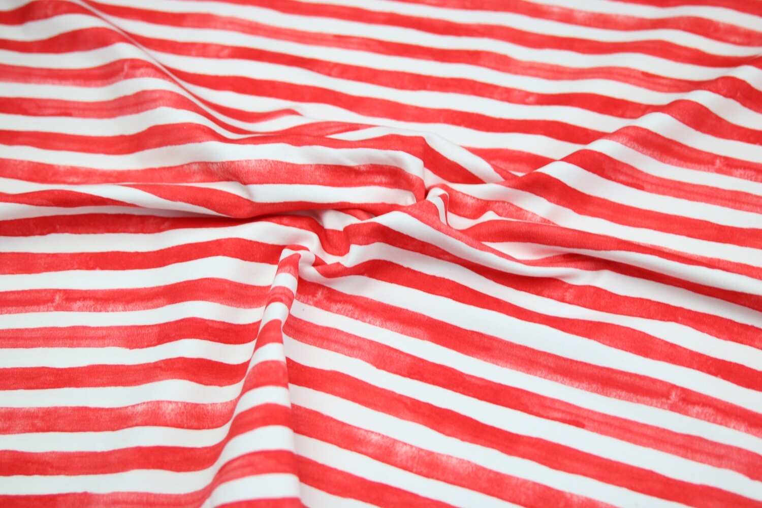 Baumwolljersey &quot;Rescue Stripes&quot;, creme, rot