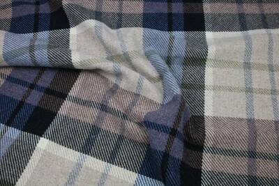 Wollstoff &quot;Tartano&quot;, beige, braun, blau, schwarz, grün