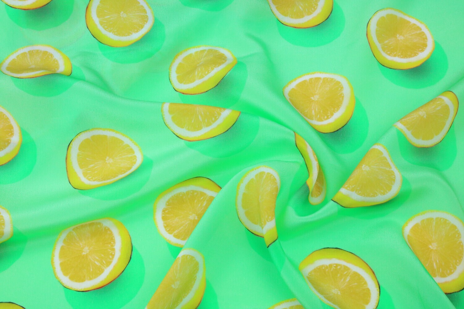 Seide &quot;Limonella&quot;, Designerstoff, grün, gelb