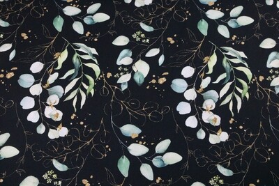 Canvas, &quot;Eukalyptus&quot;, schwarz, mint, gold