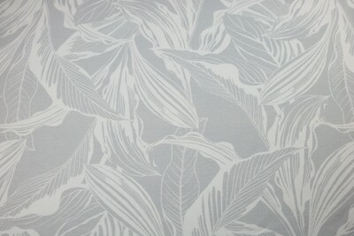French Terry &quot;Lounge Leaves&quot;, weiß, grau