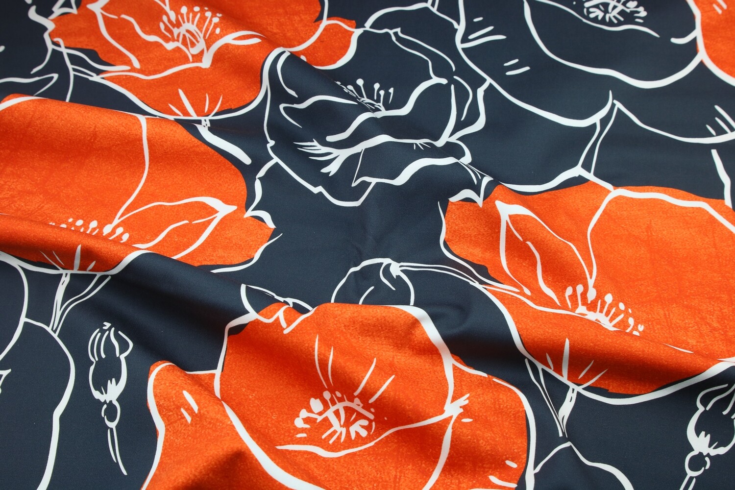 Elastische Baumwolle &quot;Yuma&quot;, schwarz, orange, weiß
