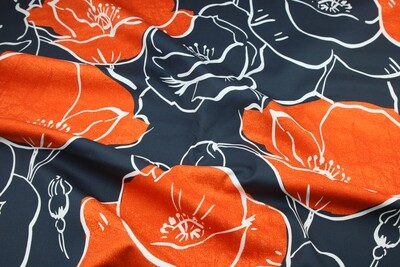 Elastische Baumwolle &quot;Yuma&quot;, schwarz, orange, weiß