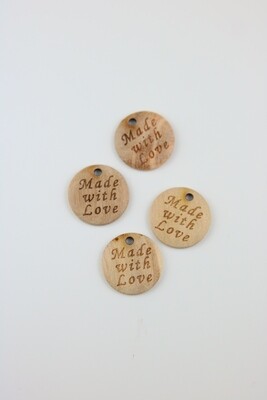 Holzannäher &quot;Made with love&quot;, 16mm