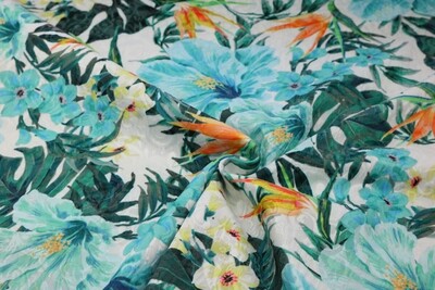 Jacquard &quot;Norah&quot;, gewebt, mit Elasthan, türkis, grün, orange