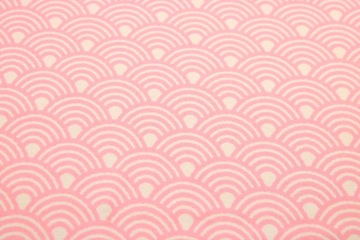 Jacquard, Hamburger Liebe, Sakura, Seigaiha, rosa, wollweiß