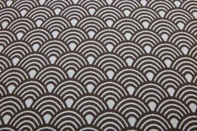 Jacquard, Hamburger Liebe, Sakura, Seigaiha, dunkelbraun, wollweiß