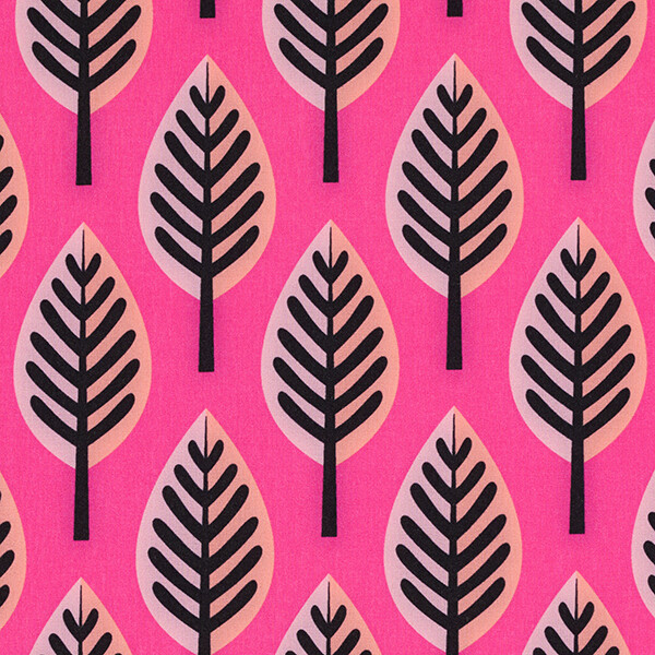 Softshell &quot;Park Lane&quot;, Hamburger Liebe, Blätter, rosa, schwarz, orange