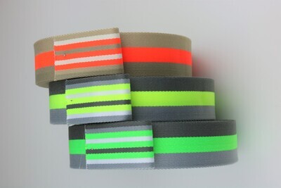 Gurtband &quot;Neon Stripes&quot;, 40mm, zweiseitig, 3 Farben
