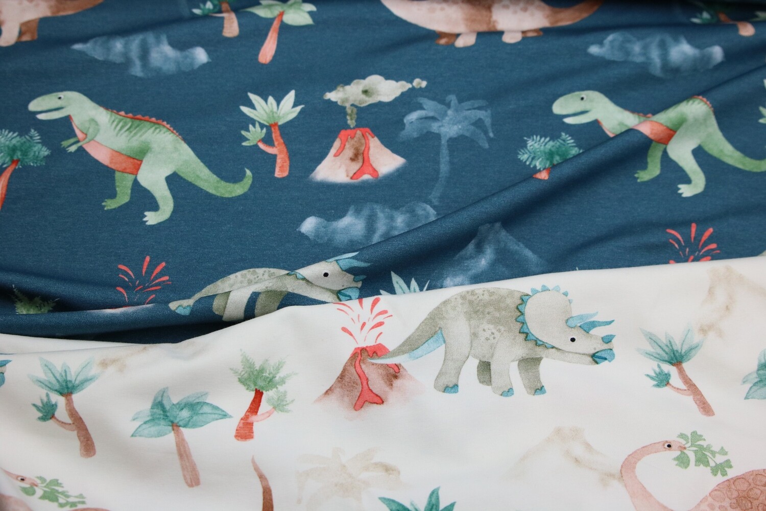 Baumwolljersey &quot;Dino-Friends&quot;, 2 Farben