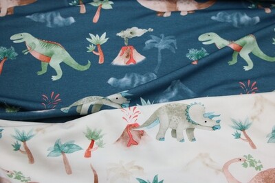 Baumwolljersey &quot;Dino-Friends&quot;, 2 Farben