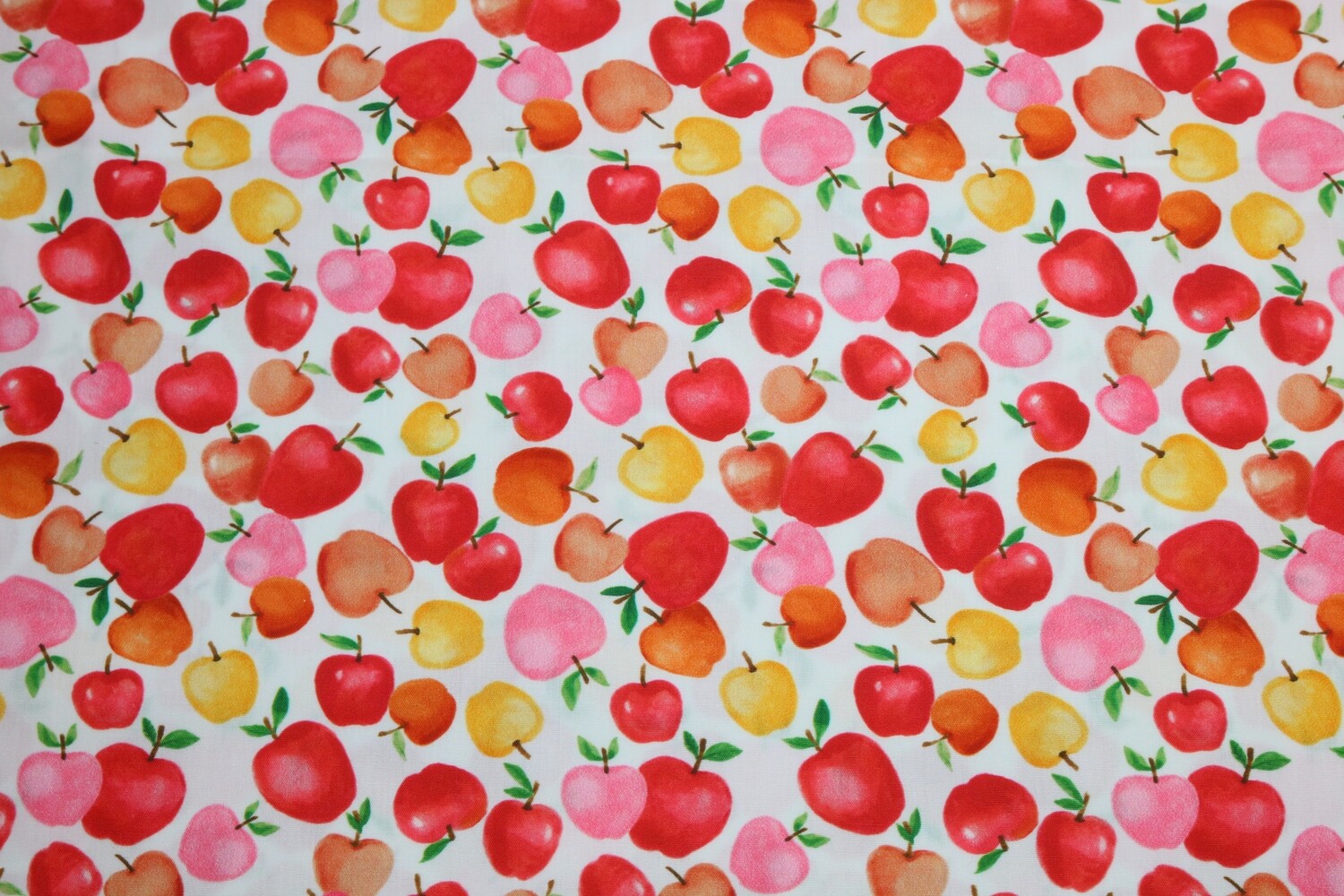 Popeline &quot;Apple Love&quot;, rot, weiß