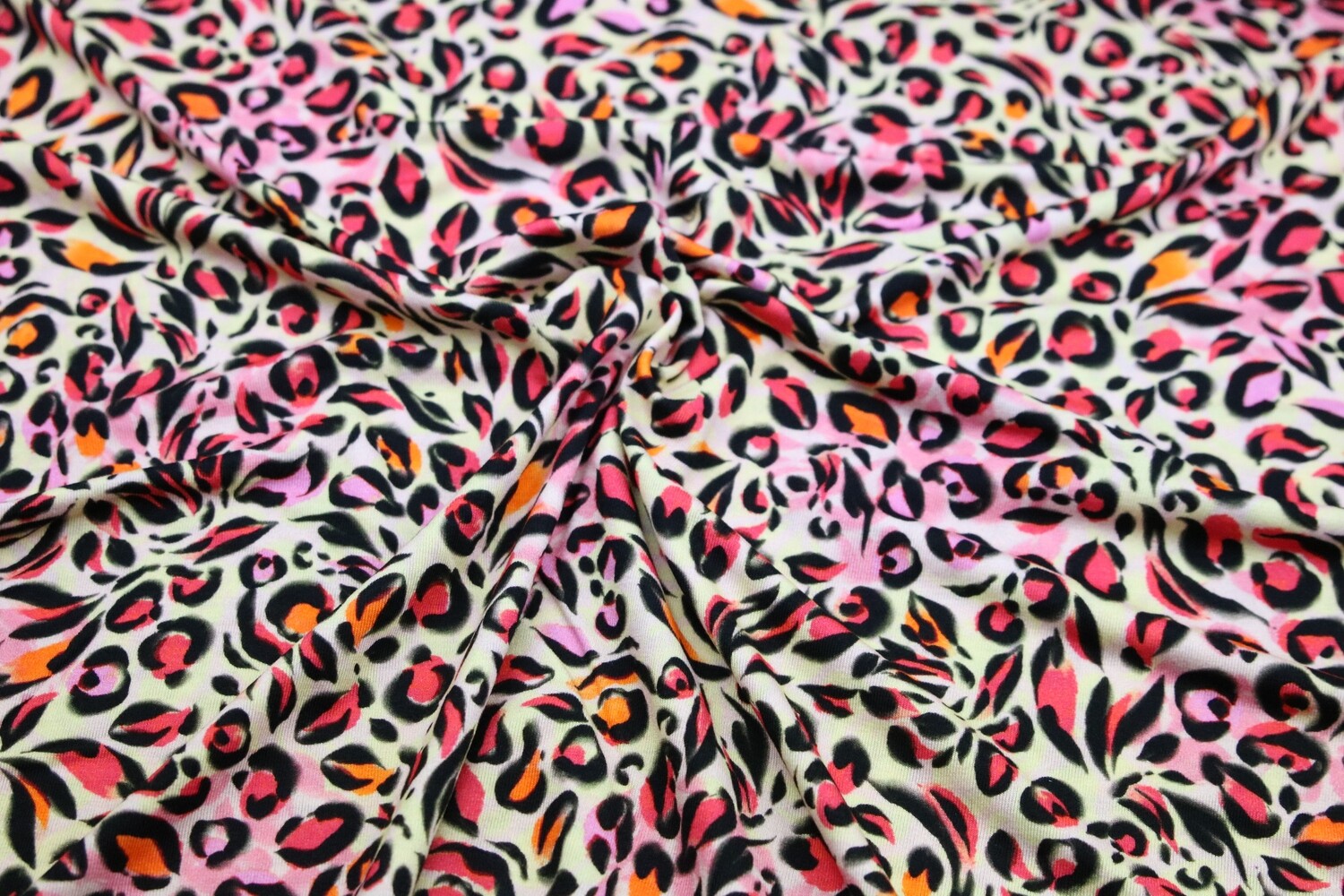 Viskosejersey &quot;Eika&quot;, pink, rosa, schwarz, creme