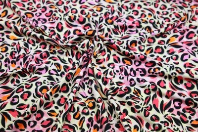 Viskosejersey &quot;Eika&quot;, pink, rosa, schwarz, creme