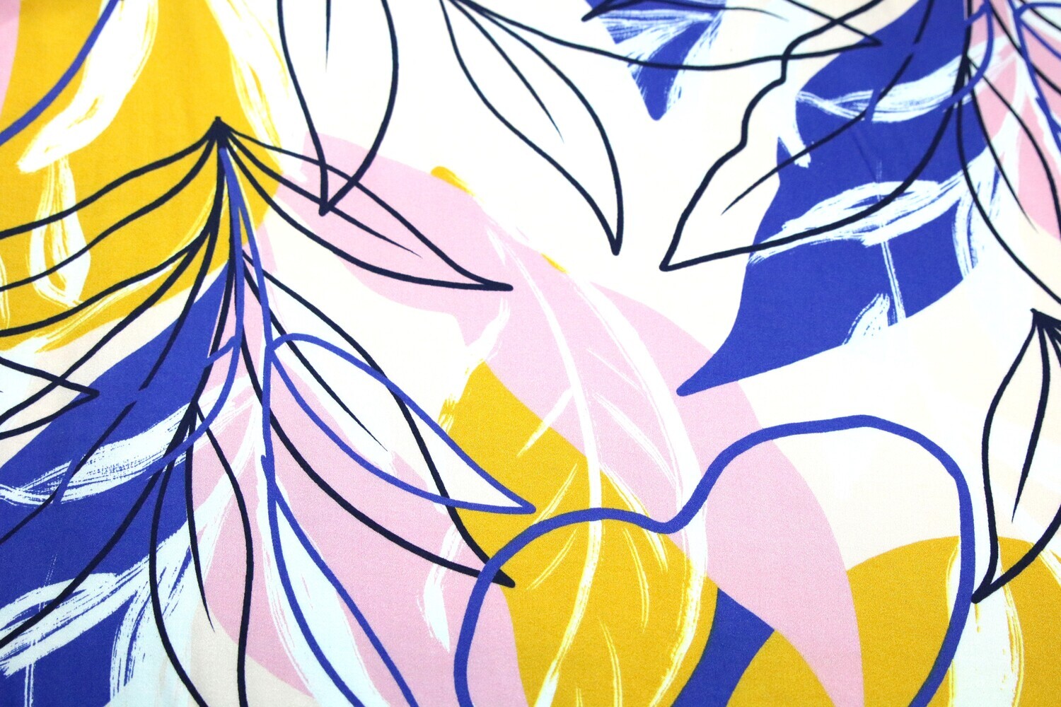 Viskose &quot;Shelly&quot;, creme, rosa, blau, senfgelb