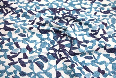 Elastische Baumwolle &quot;Milla&quot;, blau, weiß