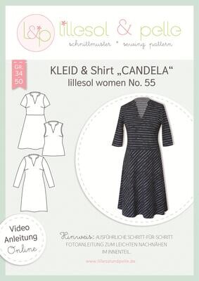 Papierschnittmuster, Kleid &amp; Bluse &quot;Candela&quot;, No. 55, Gr. 34-50, lillesol &amp; pelle