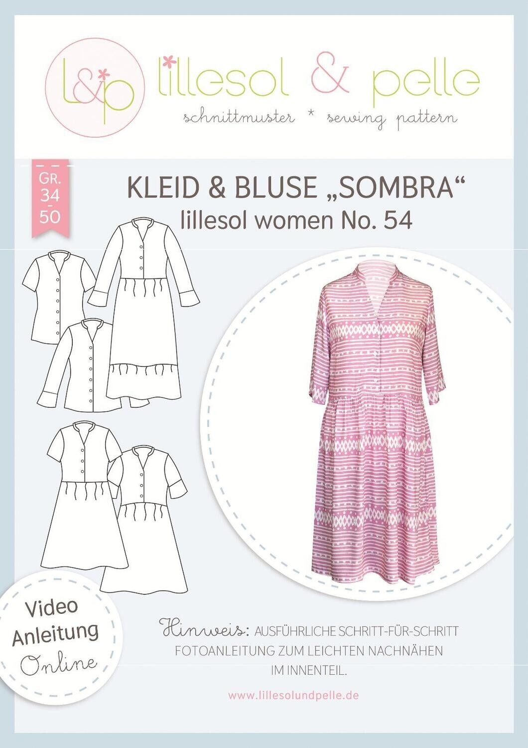 Papierschnittmuster, Kleid &amp; Bluse &quot;Sombra&quot;, No. 54, Gr. 34-50, lillesol &amp; pelle