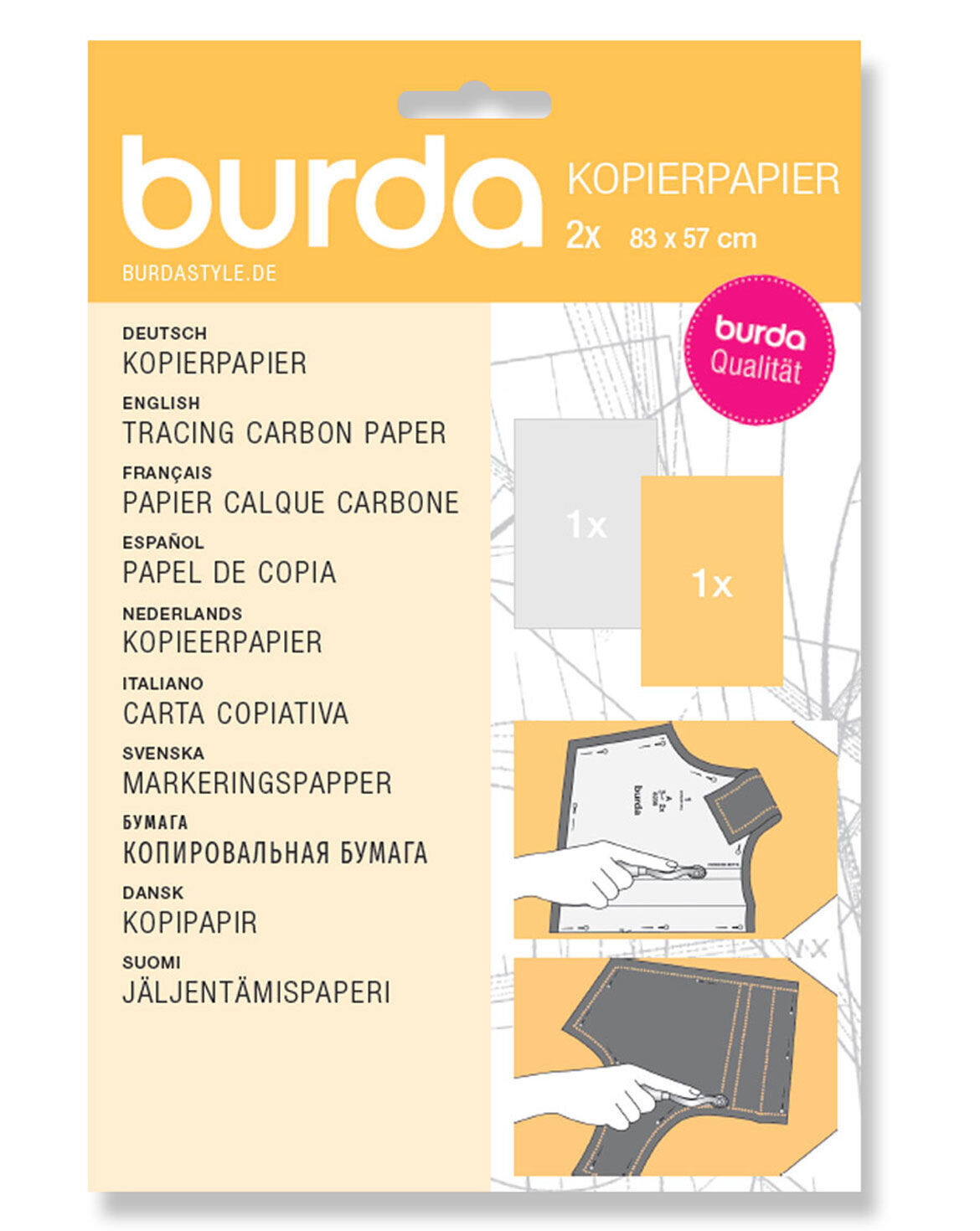 Kopierpapier weiß/gelb - burda style