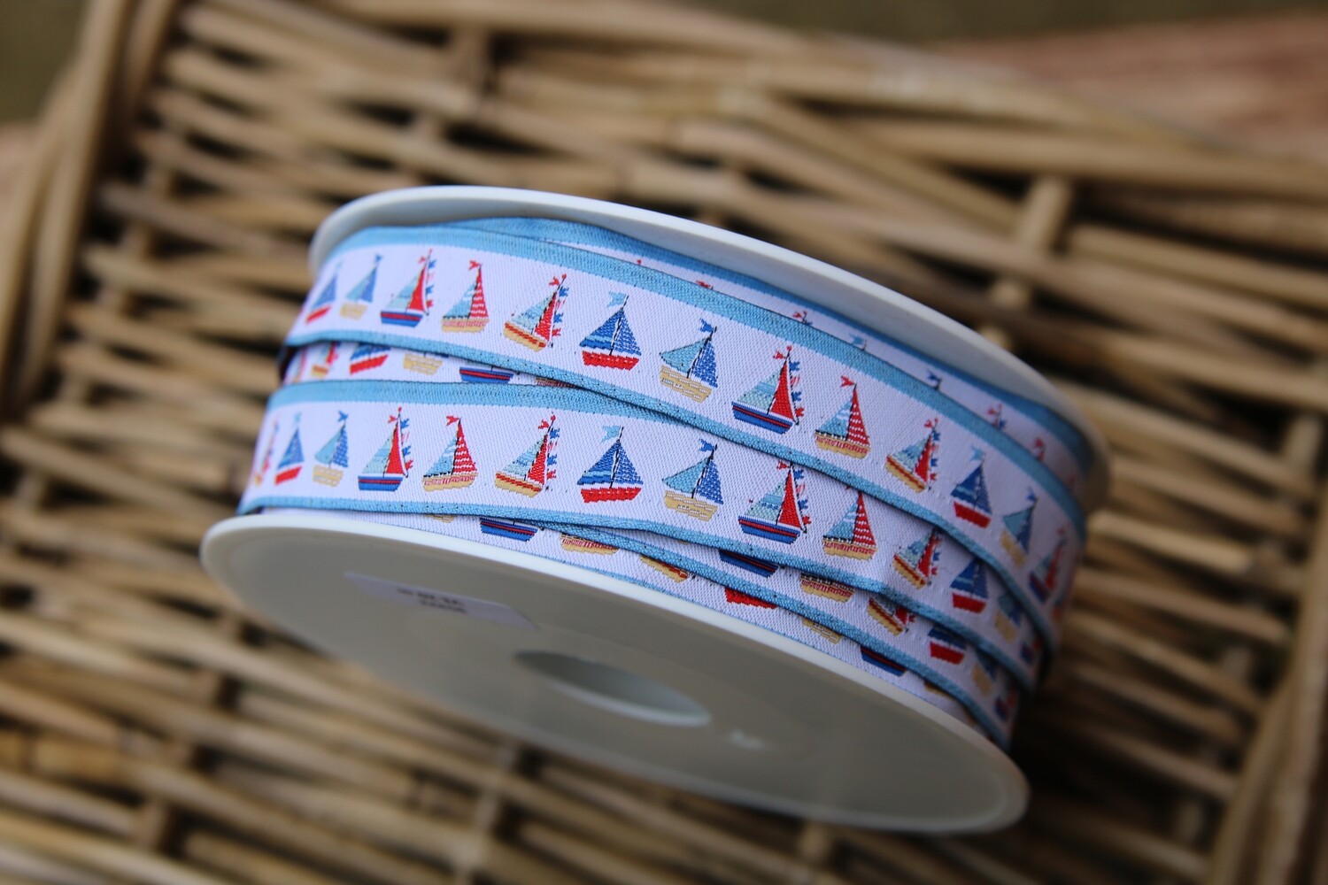 Webband „Segelboote“, acufactum, 16mm