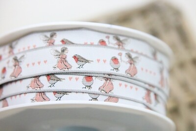 Webband „Elfe mit Vogel“, acufactum, 16mm