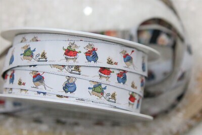 Webband „Wintermäuse“, acufactum, 16mm
